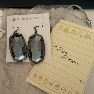 Kendra Scott Gunmetal and Silver Statement Earrings